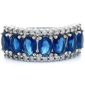 Blue & White Faceted Band Ring VIDEO