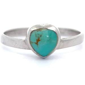 Turquoise Cabochon Heart Estate Ring VIDEO