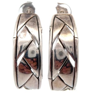 John Hardy This Planted 2 Bamboos Carved Basketweave Large C-Hoop Earrings $1,000 Original Retail VIDEO
