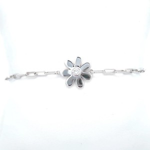 0.12 Carat Diamond Flower Charm Paperclip Link Bracelet VIDEO