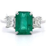 Oscar Friedman 3.72 Carat Natural Emerald & Natural Diamond Ring in 18K White Gold w/ GIA Report; $21,813 Appraisal Included *VIDEO*