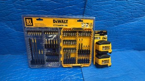 NEW Dewalt 81pc bit set and 25 tape measures