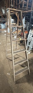 wooden A frame ladder