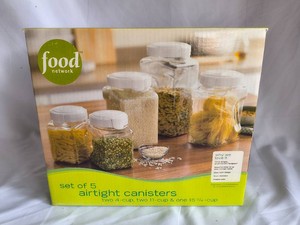 Food Network-set of five airtight canisters-NEW