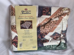 Cannon tradition-Paisley patchwork-fashion print blanket-NEW