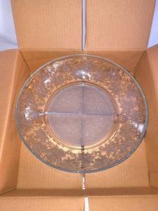Large Etched Crystal Bowl-NEW