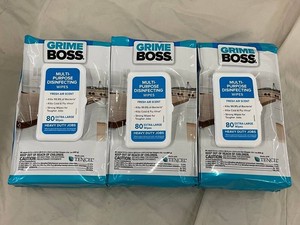 Grime Boss Disinfecting Wipes Fresh Air Scent (Lot of 3)