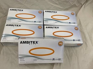 Ambitex NMD400 N400 Series Nitrile Exam Gloves Medium (Lot of 5)