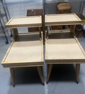 Pair of Blonde Mid Century Modern Tables