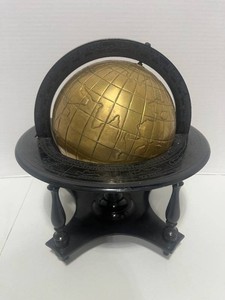 Vintage Cast Iron and Brass Globe Heavy