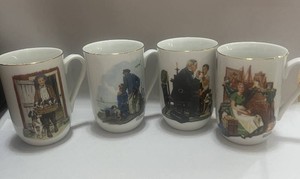 Set of 4 Vintage Norman Rockwell Mugs