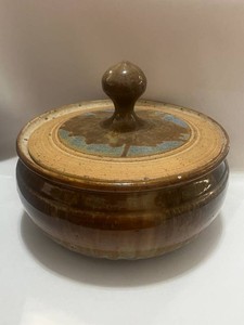 Beautiful Vintage Studio Art Pottery Pot with Lid Signed