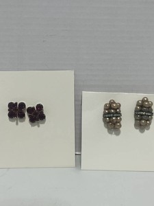 Ruby Red Screw Back Earrings & PearlRhinestone Shoe Clips