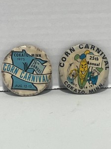 1974-1975 Cokato MN Corn Carnival Pinback Buttons