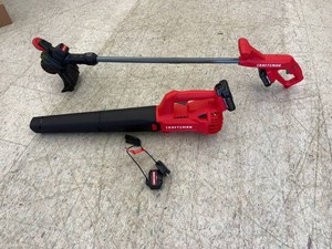 Craftsman 20 Volt Cordless Leaf Blower & Weed Trimmer with Charger & 2 Batteries