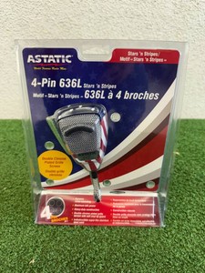 NIB Astatic 4 Pin 636L Stars n Stripes Noise Canceling Microphone