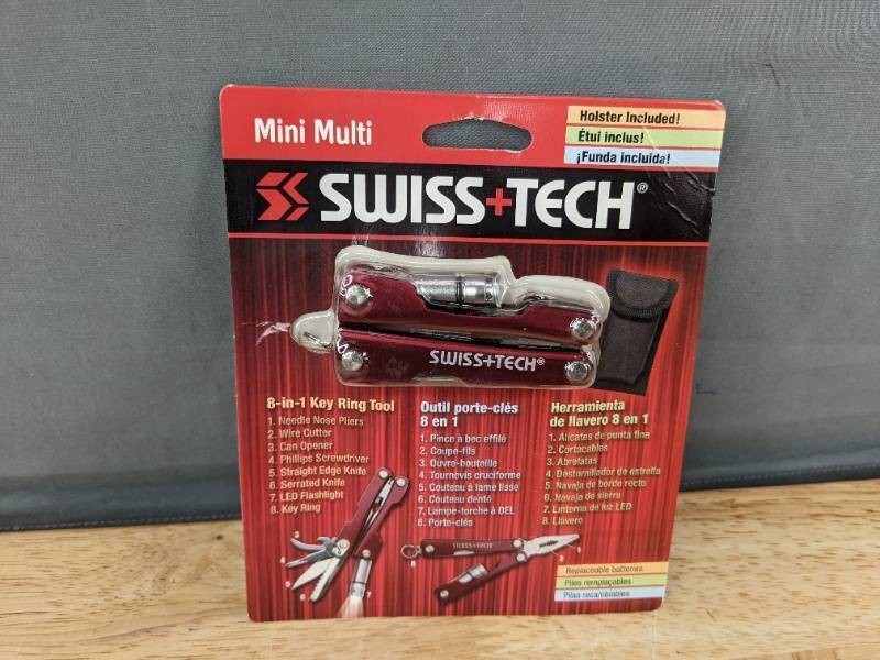 SwissTech 8-in-1 Mini Multi Tool with Holster - Brand New Z
