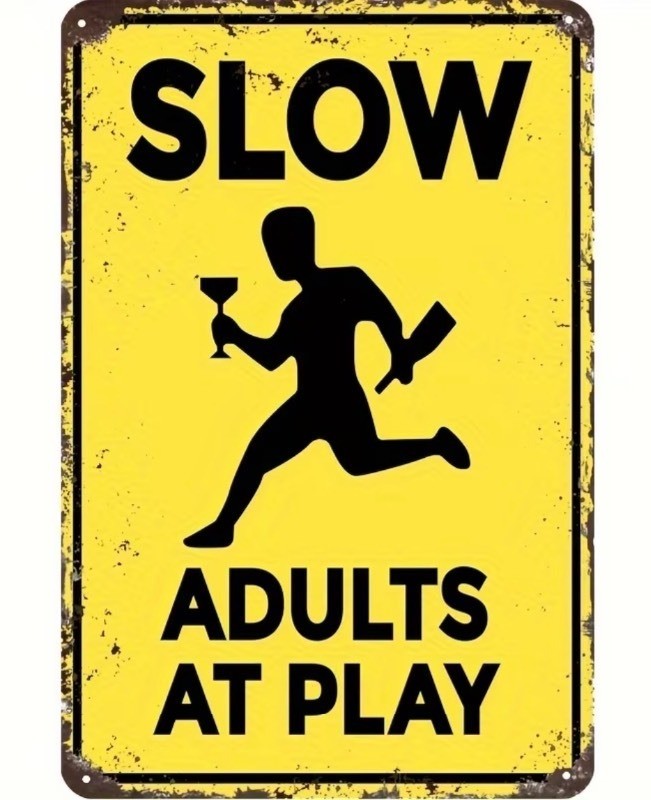 Slow Adults at Play 8 x 12 Metal Sign - Brand New Z
