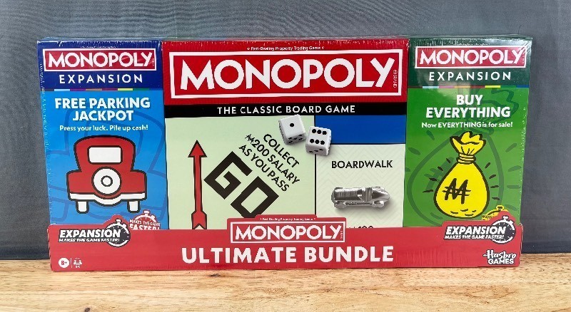 Monopoly Ultimate Classic Game Bundle with 2 Expansion Packs - Brand New Z
