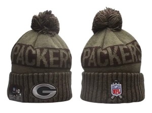 New Era Green Bay Packers Salute to Service Embroidered NFL Football Beanie Adult Winter Hat - Brand New Z