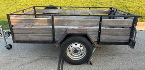 Custom Wood-Sided Single-Axle Utility Trailer 5 x 8 with Fold Down Gate to Ramp