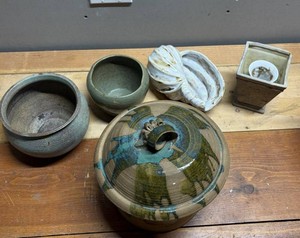 Mixed Ceramic Pottery Collection Lot,  5 Total