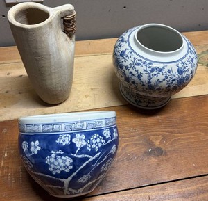 Decorative Ceramic Vases Mixed Lot, 3 Total