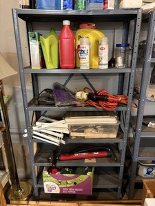 Household Goods & Shop Supplies with Shelving Unit