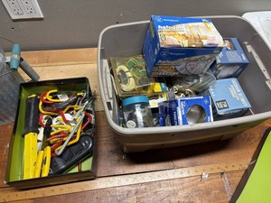 Electrical Supplies and Halogen Bulbs in Tote