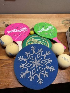 Watercolors Paddle Ball Set & Frisbee plus more