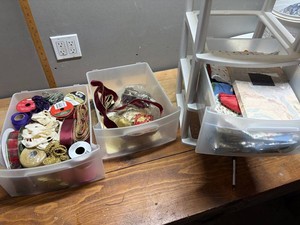 Decorative Ribbon, Trim & Fabric in Storage Bins