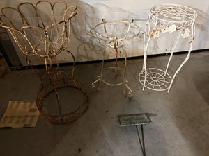 Metal Plant Stands & Garden Plaque Mixed Lot