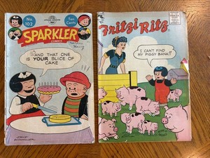 Vintage Comic Book Pair Sparkler Comics #102 & Fritzi Ritz
