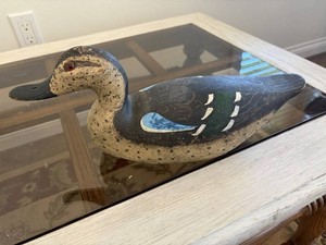 Carved Duck Decoy With Painted Finish