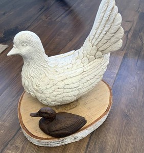 Carved Bird Sculptures, 2 Total