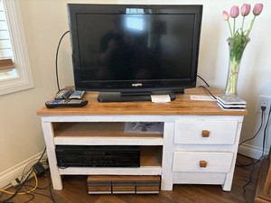 Sanyo DP26640 TV, Stand Cabinet & Sony TC-WR570 Cassette Deck
