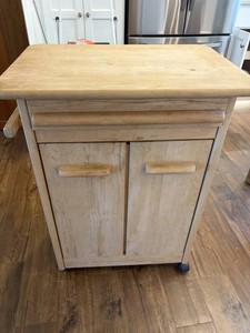 Butcher Block Kitchen Island Cart With Storage