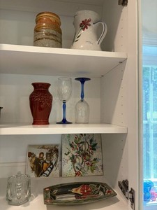 Hand-Painted Pottery & Glass Decor Mixed Lot, 9 Total