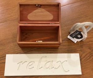 Relax Decor Sign, Kisii Stone Sculpture & Wooden Box Mixed Lot
