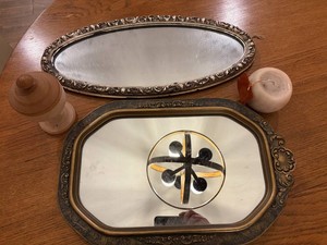 Decorative Mirror Pair and Candles Mixed Lot