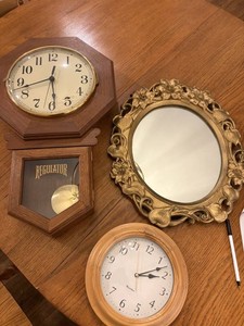 Wall Clock, Regulator Clock & Floral Mirror