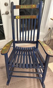 Hand-Painted Wooden Rocking Chair