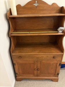 Antique Wood Hutch Cabinet With Upper Shelves & Lower Storage - Handcrafted in Louisville Kentucky