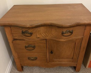 Antique Golden Oak Buffet Cabinet