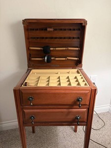 Antique Perfect Sewing Cabinets Sewing Cabinet & Thread Spools