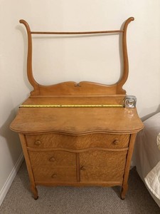 Antique Burlwood Vanity Dresser