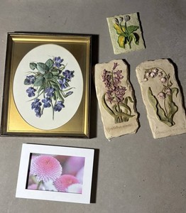 Floral Wall Art Mixed Lot, 5 Total