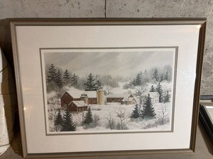 Kathy Glasnap Signed Limited Edition Winter Landscape Print 44500