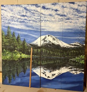 Signed Dorn 96 Mountain Landscape Painting Panels, 6 x 6