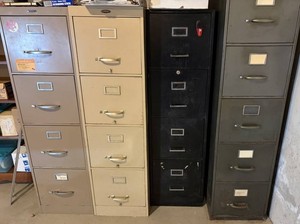 Metal Filing Cabinets, 4 Total